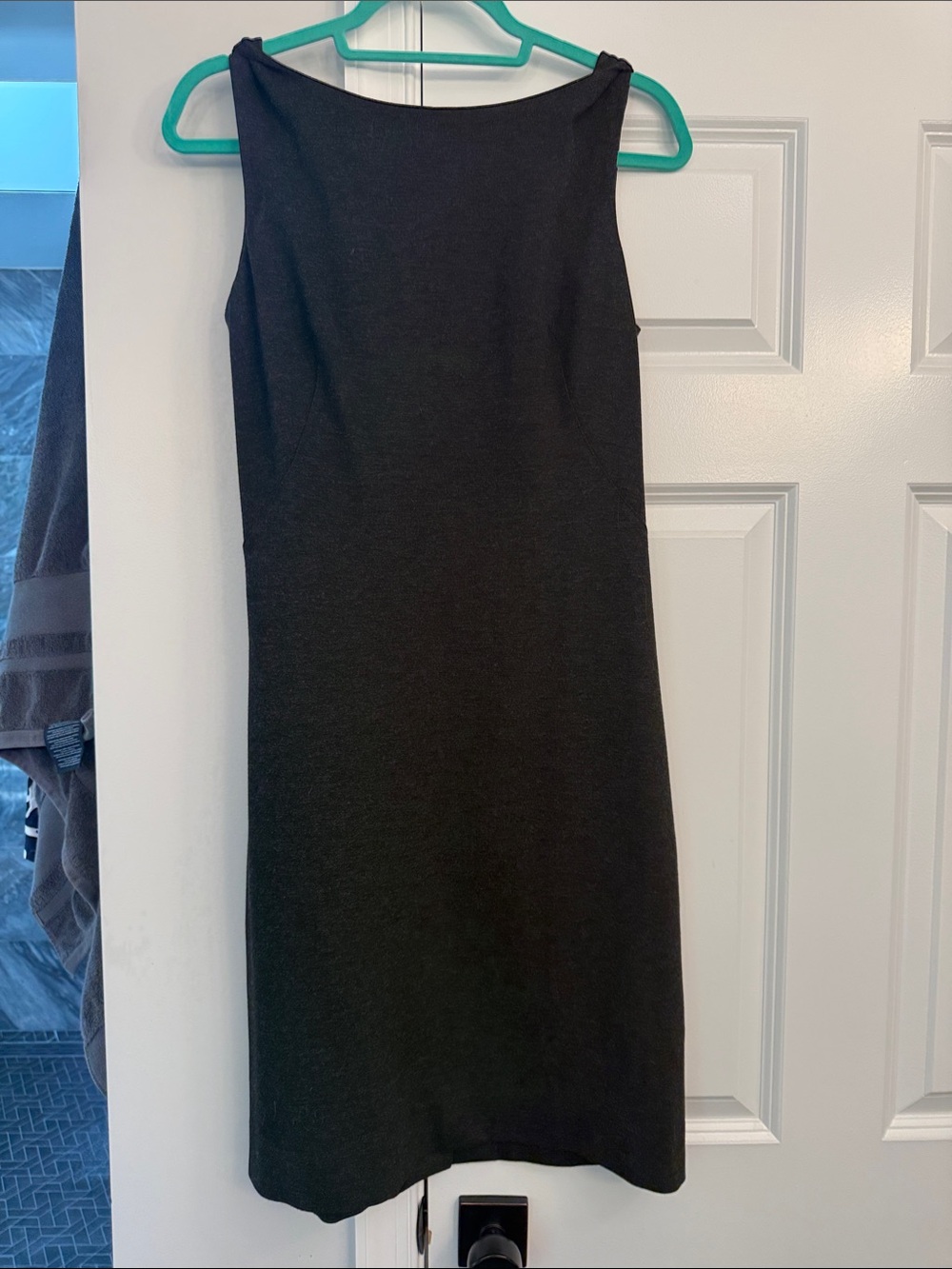 MM. LaFleur Charcoal Sleeveless Midi Sheath Dress